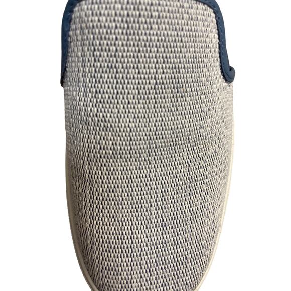 VINCE Preston Felted Skate White Woven Slip-on Sneakers in Anchor Blue Size 7.5 - Picture 8 of 9